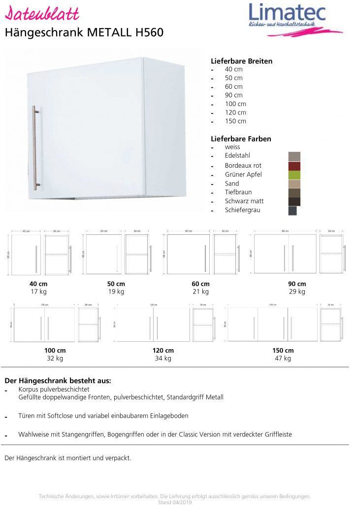 Wall cupboard METAL H560