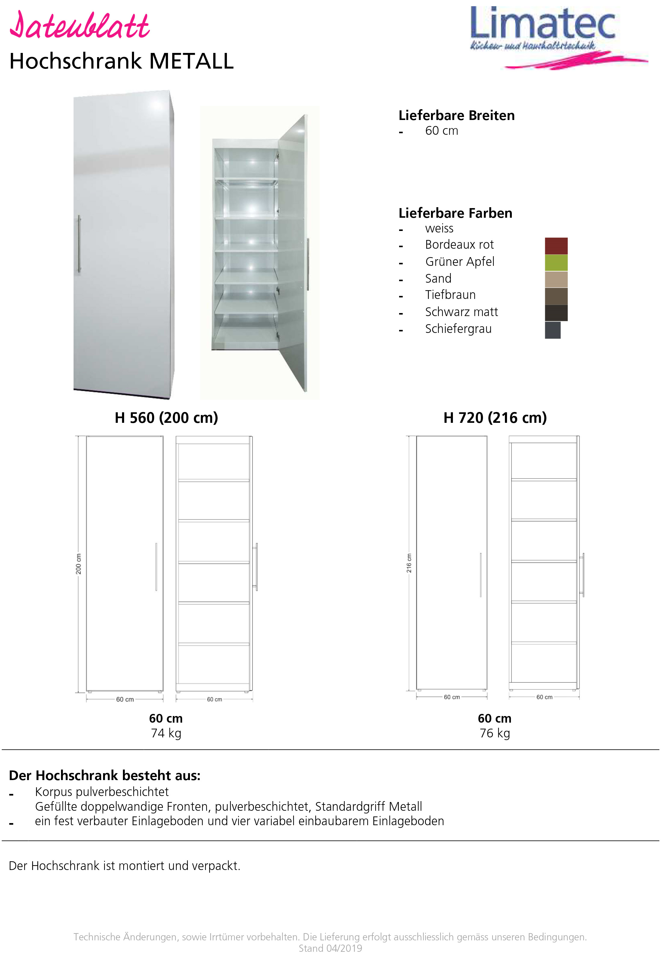 Tall cupboard METAL