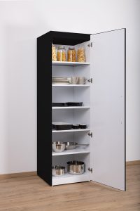 Larder cupboard open Black
