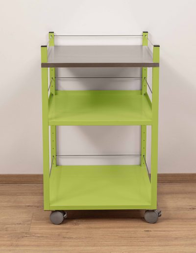 Service trolley with railing, green apple