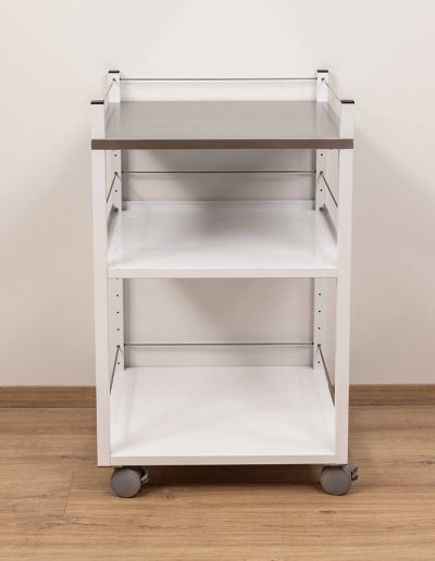 Servicewagen mit Reling, Weiss