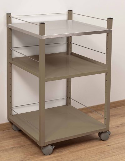 Service trolley with railing, mocha