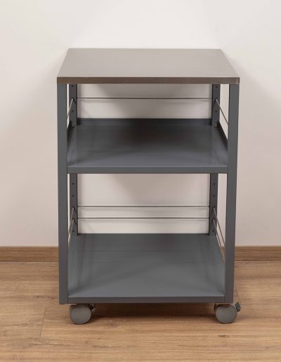 Service trolley without railing, slate grey