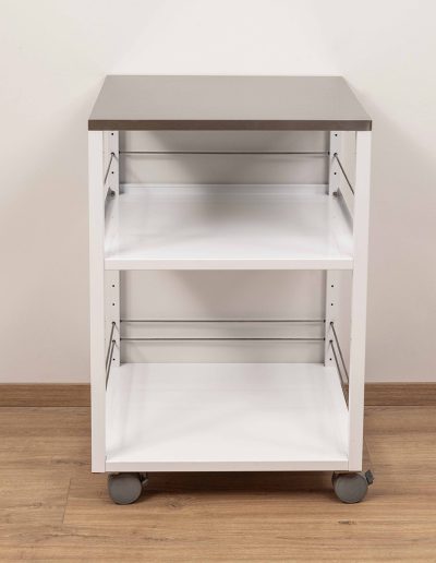 Service trolley without railing, white