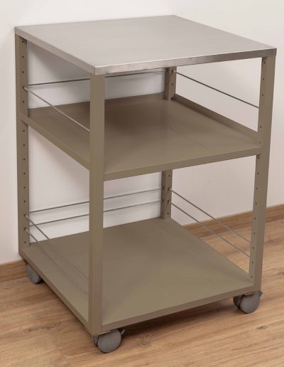 Service trolley without railing, mocha