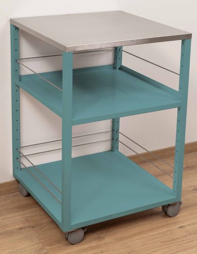 Service trolley without railing, turquoise