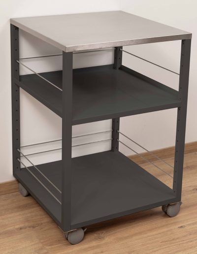 Service trolley without railing, black