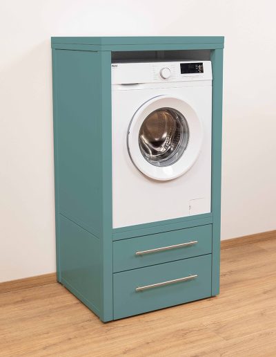 Washing machine cupboards, Teal