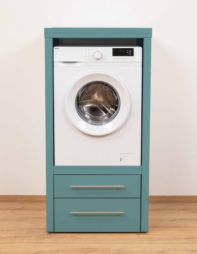 Washing machine cupboards, Teal